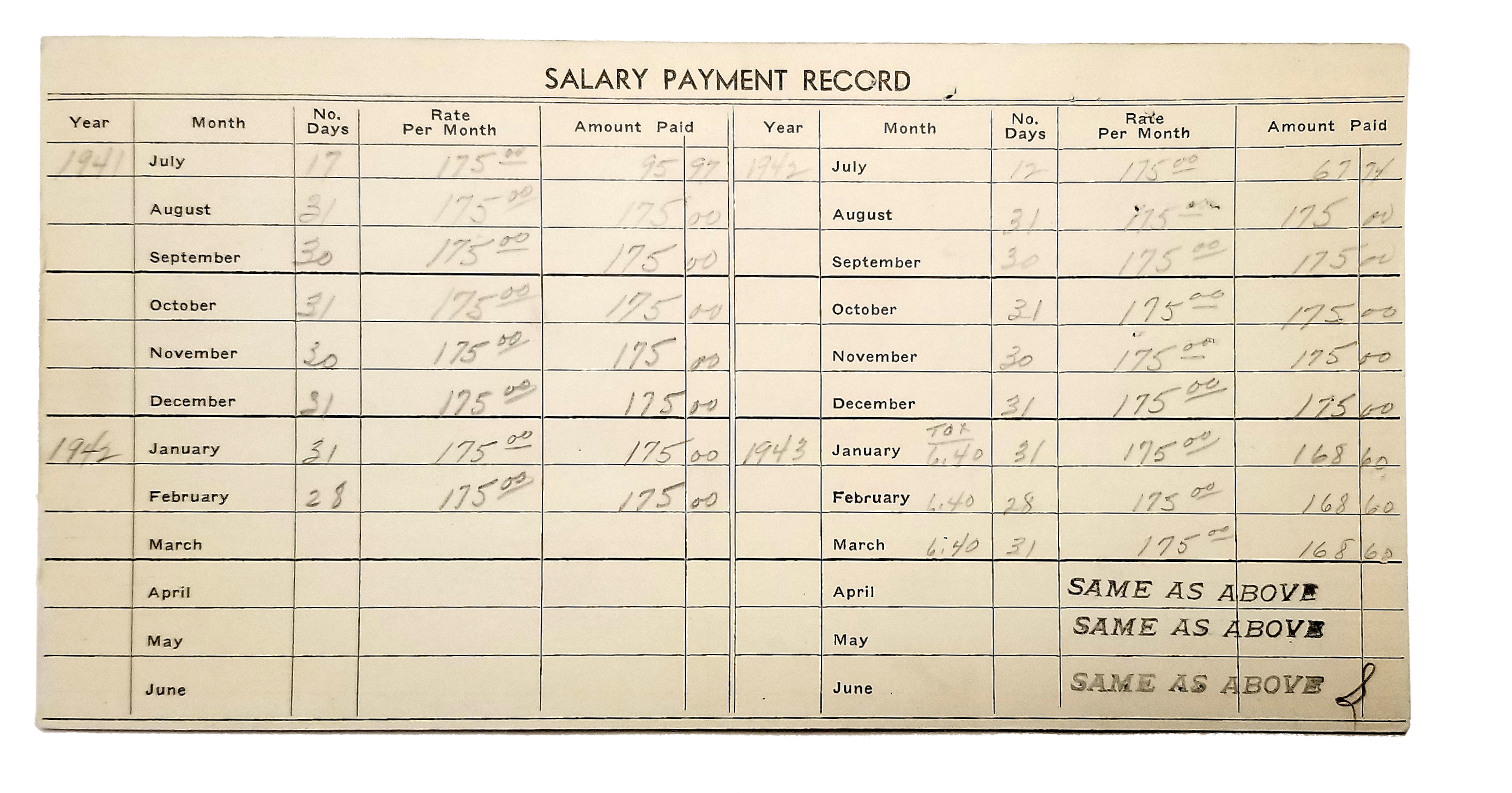 Lindsay Employment Card 2a
